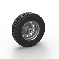 10 Hole font wheel of old school truck 1:25 - Thumbnail 8