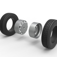 10 Hole rear double wheel of old school truck 1:25 - Thumbnail 9