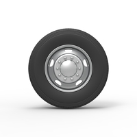 5 Hole front wheel of old school truck Scale 1:25 - Thumbnail 5