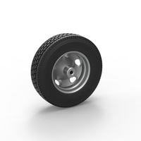 5 Hole front wheel of old school truck Scale 1:25 - Thumbnail 8