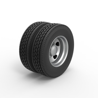 Diecast 5 Hole rear double wheel of old school truck 1:25 - Thumbnail 2