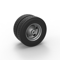 Diecast 5 Hole rear double wheel of old school truck 1:25 - Thumbnail 8