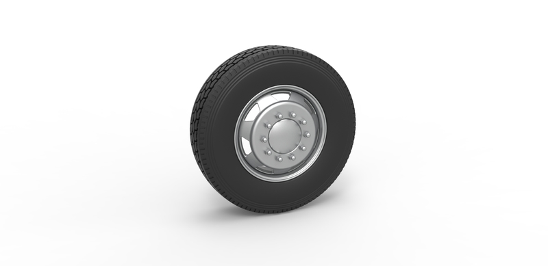 7 Hole front wheel of old school truck Scale 1:25