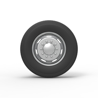 7 Hole front wheel of old school truck Scale 1:25 - Thumbnail 5