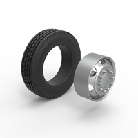 7 Hole front wheel of old school truck Scale 1:25 - Thumbnail 9