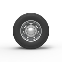 7 Hole rear double wheel of old school truck 1:25 - Thumbnail 5