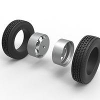 7 Hole rear double wheel of old school truck 1:25 - Thumbnail 9