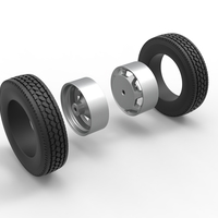 7 Hole rear double wheel of old school truck 1:25 - Thumbnail 10