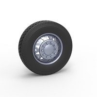 Front custom wheel of semi truck Scale 1:25 - Thumbnail 1
