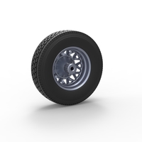Front custom wheel of semi truck Scale 1:25 - Thumbnail 8