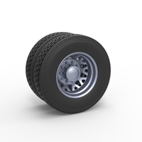 Small Rear custom wheel of semi truck Scale 1:25 3D Printing 485607