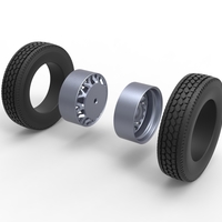 Rear custom wheel of semi truck Scale 1:25 - Thumbnail 9