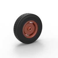 Front 5 spoke wheel of old school truck 1:25 - Thumbnail 8