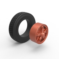 Front 5 spoke wheel of old school truck 1:25 - Thumbnail 9