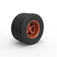 Rear 5 spoke wheel of old school truck Scale 1:25 - Thumbnail 2