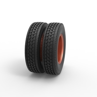 Rear 5 spoke wheel of old school truck Scale 1:25 - Thumbnail 3