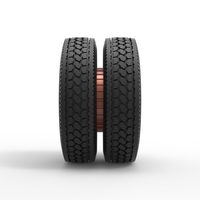 Rear 5 spoke wheel of old school truck Scale 1:25 - Thumbnail 4