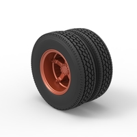 Rear 5 spoke wheel of old school truck Scale 1:25 - Thumbnail 8