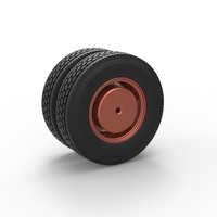 Rear 5 spoke wheel of old school truck Scale 1:25 - Thumbnail 9