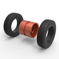 Rear 5 spoke wheel of old school truck Scale 1:25 - Thumbnail 10