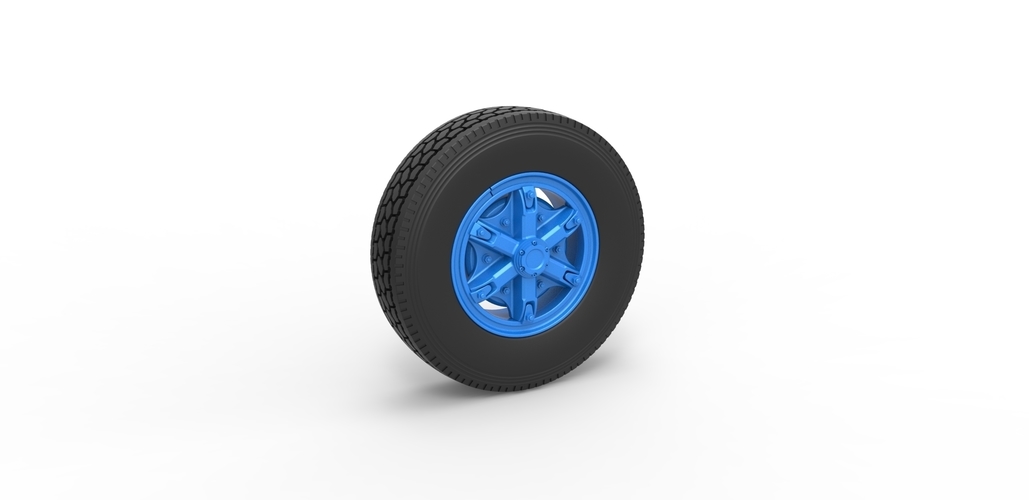 Front 6 spoke wheel of old school truck 1:25 3D Print 485666