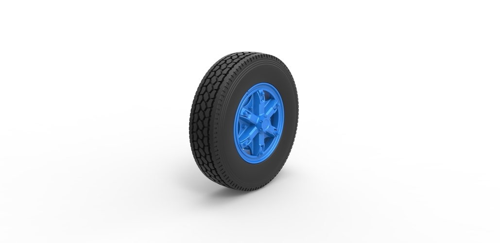 Front 6 spoke wheel of old school truck 1:25 3D Print 485667