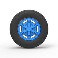 Front 6 spoke wheel of old school truck 1:25 - Thumbnail 5