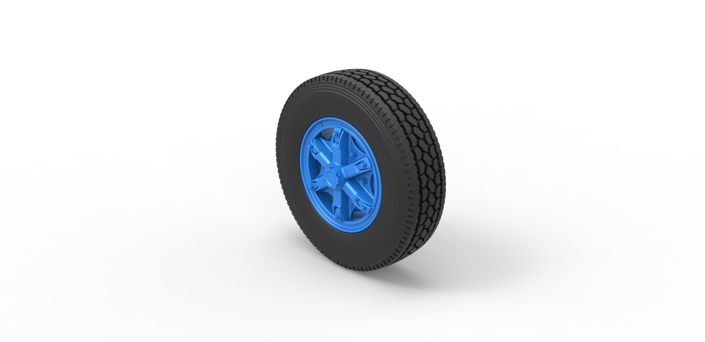 Front 6 spoke wheel of old school truck 1:25 3D Print 485672