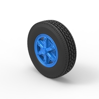 Front 6 spoke wheel of old school truck 1:25 - Thumbnail 7
