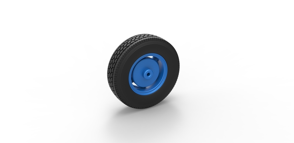 Front 6 spoke wheel of old school truck 1:25 3D Print 485673