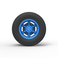 Rear 6 spoke wheel of old school truck 1:25 - Thumbnail 5