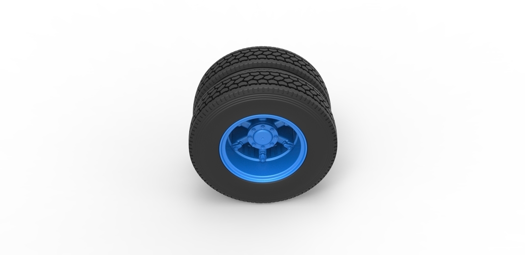 Rear 6 spoke wheel of old school truck 1:25 3D Print 485699