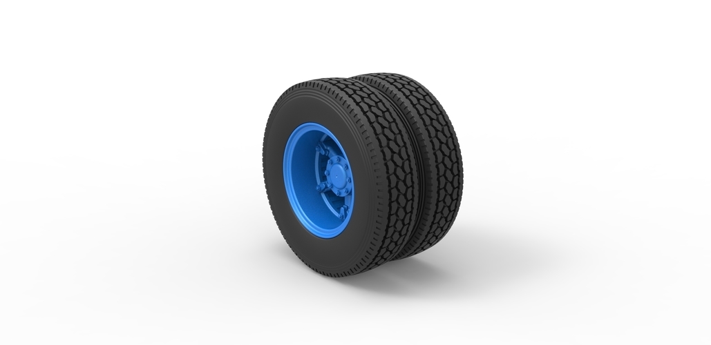 Rear 6 spoke wheel of old school truck 1:25 3D Print 485700