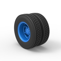 Rear 6 spoke wheel of old school truck 1:25 - Thumbnail 7