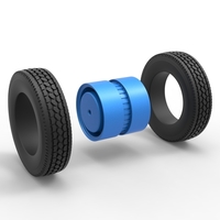 Rear 6 spoke wheel of old school truck 1:25 - Thumbnail 10