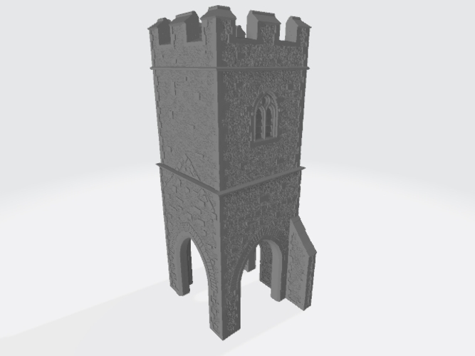 OO HO Gauge Church Clock Tower for Model Railways (Low Texture) 3D Print 485735