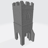 OO HO Gauge Church Clock Tower for Model Railways (Low Texture) - Thumbnail 1