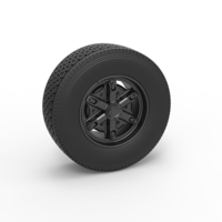 Front float 6 spoke wheel of old school truck 1:25 - Thumbnail 1