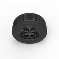 Front float 6 spoke wheel of old school truck 1:25 - Thumbnail 6