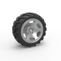 Small Diecast Demolition derby rear wheel Scale 1:25 3D Printing 485962