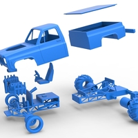 Diecast old school pulling truck 2wd Scale 1:25 - Thumbnail 14