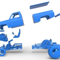 Diecast old school pulling truck 2wd Scale 1:25 - Thumbnail 18