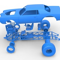 Diecast Pulling truck 2wd with Car shell Scale 1:25 - Thumbnail 18