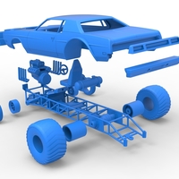 Diecast Pulling truck 2wd with Car shell Scale 1:25 - Thumbnail 19