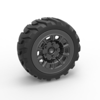 Small Diecast Demolition derby rear wheel 2 Scale 1:25 3D Printing 486087