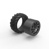 Diecast Demolition derby rear wheel 2 Scale 1:25 - Thumbnail 10