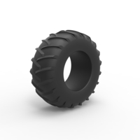 Diecast old school pulling tractor rear tire Scale 1:25 - Thumbnail 2