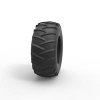 Diecast old school pulling tractor rear tire Scale 1:25 - Thumbnail 3