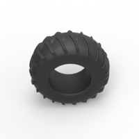 Diecast old school pulling tractor rear tire Scale 1:25 - Thumbnail 6