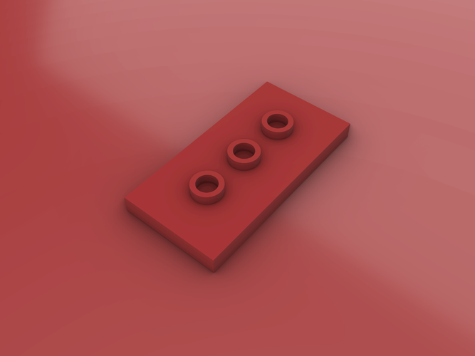 LEGO Plate - 2X4 with 3 Knobs 3D Print 486170